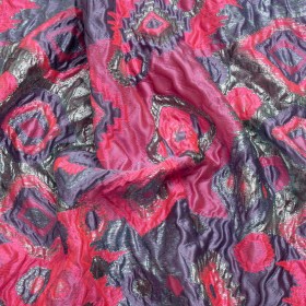 Metallic Silver, Hot Pink and Lavender Diamond Skies Luxury Brocade Metallic Silver, Hot Pink and Lavender Diamond Skies Luxury Brocade