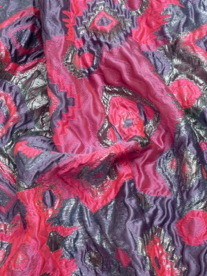 Metallic Silver, Hot Pink and Lavender Diamond Skies Luxury Brocade Metallic Silver, Hot Pink and Lavender Diamond Skies Luxury Brocade