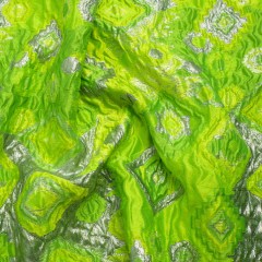 Metallic Silver and Lime Green Diamond Skies Luxury Brocade Metallic Silver and Lime Green Diamond Skies Luxury Brocade