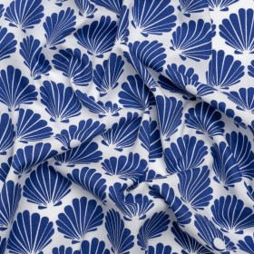 Cotton and Rayon Shirting – Blue and White Seashells Cotton and Rayon Shirting – Blue and White Seashells