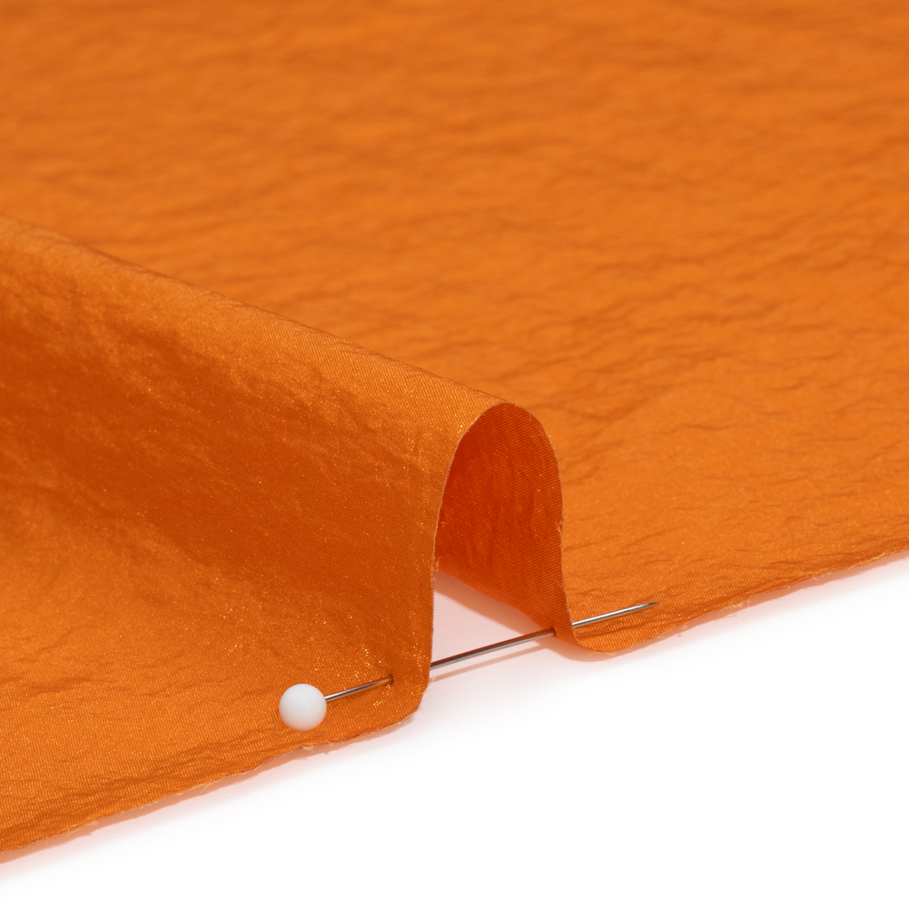 Crinkled Nylon Taffeta – Pumpkin Orange Crinkled Nylon Taffeta – Pumpkin Orange
