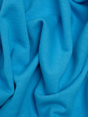 Cotton and Polyester French Terry – Turquoise Blue Cotton and Polyester French Terry – Turquoise Blue