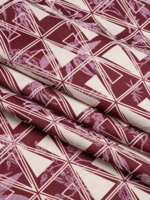 Stretch Flowers and Cranes Jacquard Print – Burgundy and White Triangles – Mood Exclusive Take Flight Stretch Flowers and Cranes Jacquard Print – Burgundy and White Triangles – Mood Exclusive Take Flight