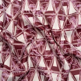 Stretch Flowers and Cranes Jacquard Print – Burgundy and White Triangles – Mood Exclusive Take Flight Stretch Flowers and Cranes Jacquard Print – Burgundy and White Triangles – Mood Exclusive Take Flight