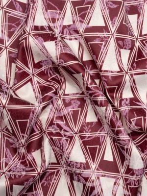 Stretch Flowers and Cranes Jacquard Print – Burgundy and White Triangles – Mood Exclusive Take Flight Stretch Flowers and Cranes Jacquard Print – Burgundy and White Triangles – Mood Exclusive Take Flight