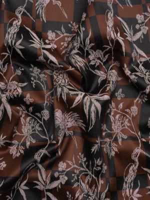 Stretch Flowers and Cranes Jacquard Print – Brown and Black Plaid – Mood Exclusive Long Live Stretch Flowers and Cranes Jacquard Print – Brown and Black Plaid – Mood Exclusive Long Live
