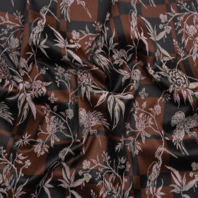 Stretch Flowers and Cranes Jacquard Print – Brown and Black Plaid – Mood Exclusive Long Live Stretch Flowers and Cranes Jacquard Print – Brown and Black Plaid – Mood Exclusive Long Live
