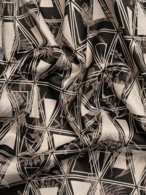 Stretch Flowers and Cranes Jacquard Print – Black and Cream Triangles – Mood Exclusive Take Flight Stretch Flowers and Cranes Jacquard Print – Black and Cream Triangles – Mood Exclusive Take Flight