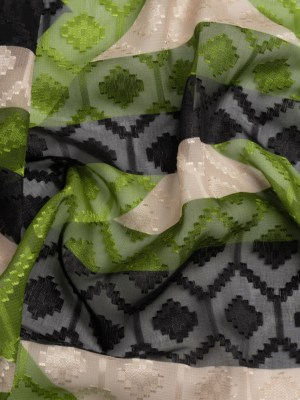 Geometric Burnout Polyester Woven Print – Green Hexagon Stripes – Mood Exclusive Archers Cay Geometric Burnout Polyester Woven Print – Green Hexagon Stripes – Mood Exclusive Archers Cay