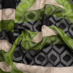 Geometric Burnout Polyester Woven Print – Green Hexagon Stripes – Mood Exclusive Archers Cay Geometric Burnout Polyester Woven Print – Green Hexagon Stripes – Mood Exclusive Archers Cay
