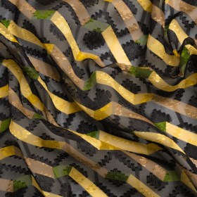 Geometric Burnout Polyester Woven Print – Yellow Zig Zags – Mood Exclusive Wicked Will Island Geometric Burnout Polyester Woven Print – Yellow Zig Zags – Mood Exclusive Wicked Will Island