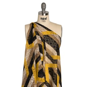 Geometric Burnout Polyester Woven Print – Yellow Hexagon Stripes – Mood Exclusive Archers Cay Geometric Burnout Polyester Woven Print – Yellow Hexagon Stripes – Mood Exclusive Archers Cay