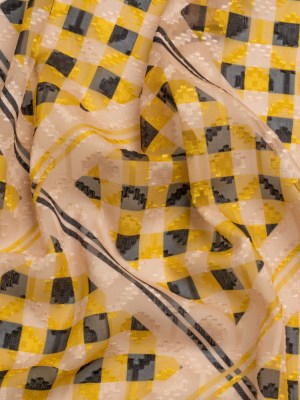 Geometric Burnout Polyester Woven Print – Goldenrod Yellow Gingham Plaid – Mood Exclusive Al Fresco Feast Geometric Burnout Polyester Woven Print – Goldenrod Yellow Gingham Plaid – Mood Exclusive Al Fresco Feast