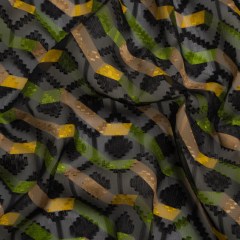 Geometric Burnout Polyester Woven Print – Green Zig Zags – Mood Exclusive Wicked Will Island Geometric Burnout Polyester Woven Print – Green Zig Zags – Mood Exclusive Wicked Will Island