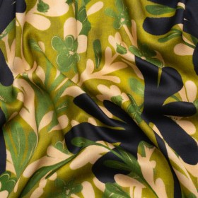 Mood Exclusive Green Tree of Life Striped Viscose Dobby Mood Exclusive Green Tree of Life Striped Viscose Dobby
