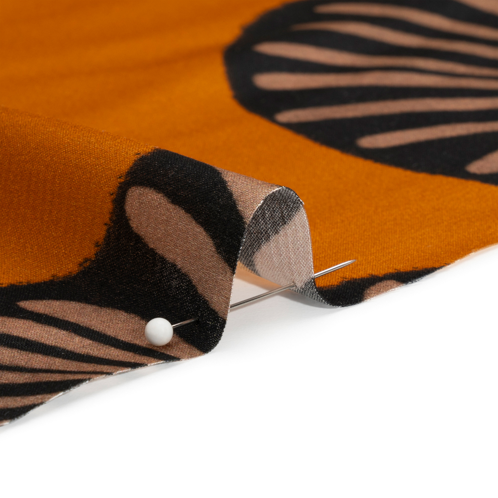 Mood Exclusive Orange Maggie's Medallions Striped Viscose Dobby