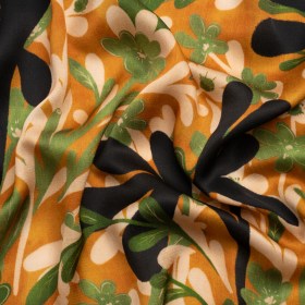 Mood Exclusive Orange Tree of Life Striped Viscose Dobby Mood Exclusive Orange Tree of Life Striped Viscose Dobby