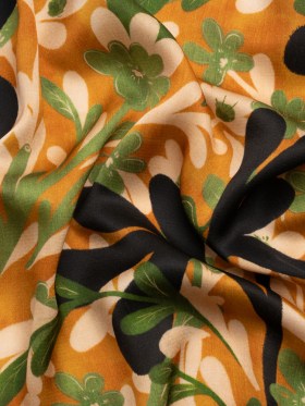 Mood Exclusive Orange Tree of Life Striped Viscose Dobby Mood Exclusive Orange Tree of Life Striped Viscose Dobby