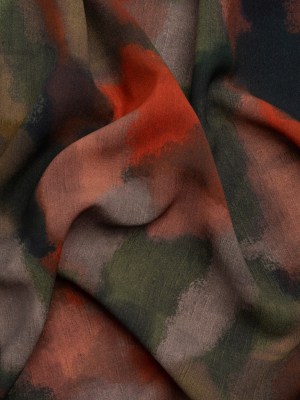 Mood Exclusive Red Fade Away Lightweight Polyester Crepe Mood Exclusive Red Fade Away Lightweight Polyester Crepe