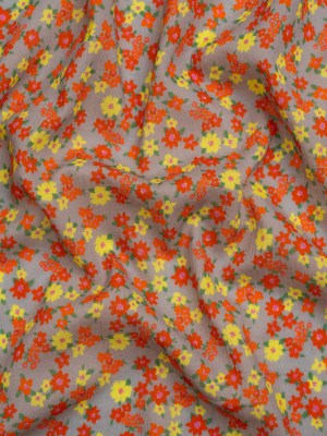 Crinkled Cotton Gauzy Woven Print – Red, Yellow and Gray Floral – Mood Exclusive Little Lillies Crinkled Cotton Gauzy Woven Print – Red, Yellow and Gray Floral – Mood Exclusive Little Lillies