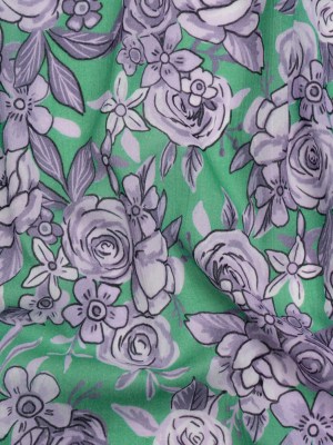 Crinkled Cotton Gauzy Woven Print – Lilac and Green Floral – Mood Exclusive Floral Farewell Crinkled Cotton Gauzy Woven Print – Lilac and Green Floral – Mood Exclusive Floral Farewell