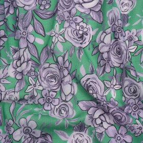 Crinkled Cotton Gauzy Woven Print – Lilac and Green Floral – Mood Exclusive Floral Farewell Crinkled Cotton Gauzy Woven Print – Lilac and Green Floral – Mood Exclusive Floral Farewell