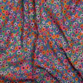 Crinkled Cotton Gauzy Woven Print – Hot Pink, Orange and Blue Floral – Mood Exclusive Bed of Begonias Crinkled Cotton Gauzy Woven Print – Hot Pink, Orange and Blue Floral – Mood Exclusive Bed of Begonias