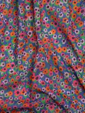 Crinkled Cotton Gauzy Woven Print – Hot Pink, Orange and Blue Floral – Mood Exclusive Bed of Begonias Crinkled Cotton Gauzy Woven Print – Hot Pink, Orange and Blue Floral – Mood Exclusive Bed of Begonias