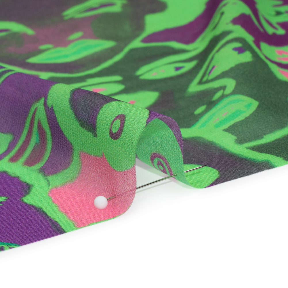 Mood Exclusive Neon Green Nefarious Fiends Viscose Chiffon