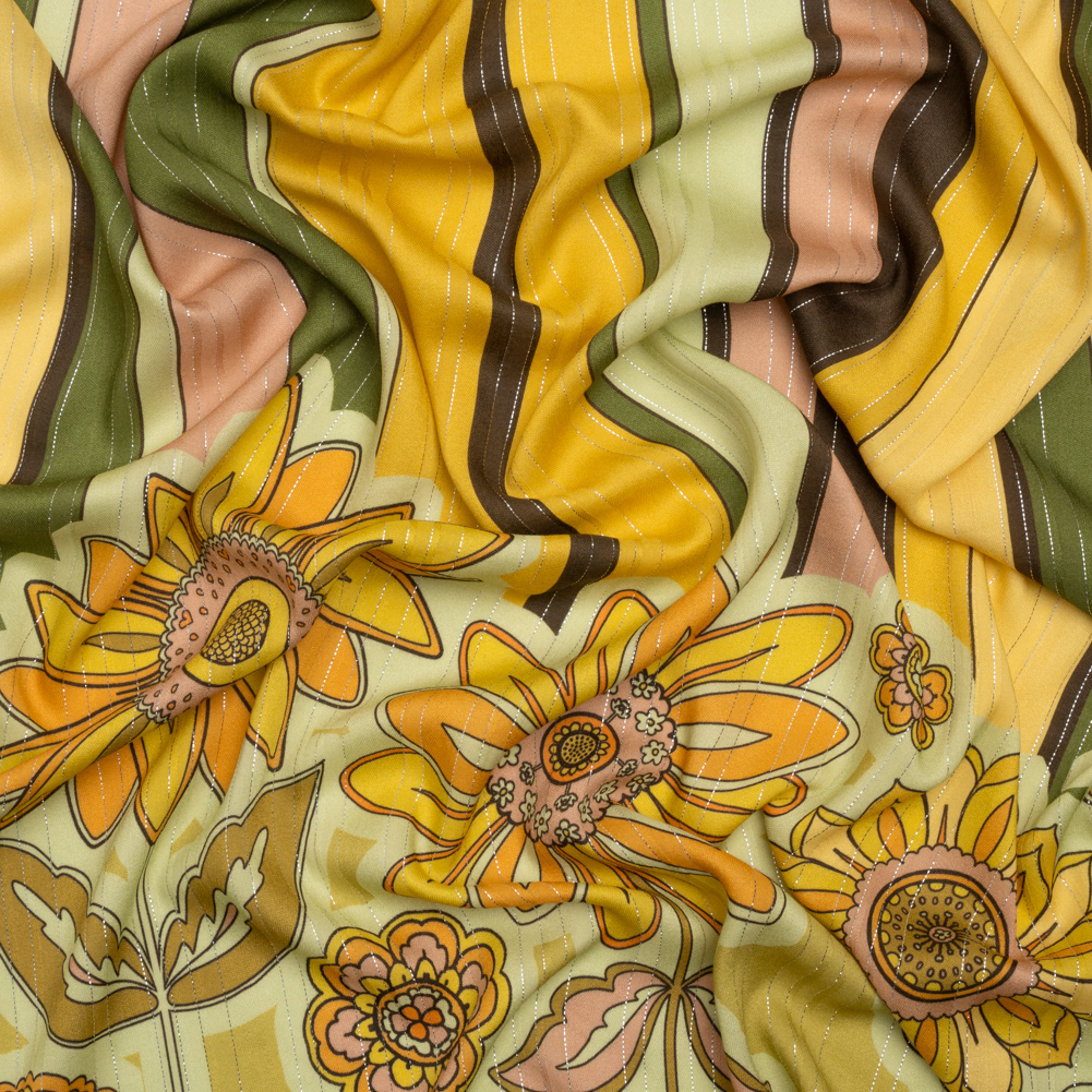 Mood Exclusive Matilda’s Garden Metallic Striped Viscose Dobby Panel Mood Exclusive Matilda’s Garden Metallic Striped Viscose Dobby Panel