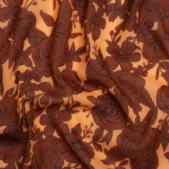 Crinkled Cotton Gauzy Woven Print – Rust and Pale Orange Floral – Mood Exclusive Floral Farewell Crinkled Cotton Gauzy Woven Print – Rust and Pale Orange Floral – Mood Exclusive Floral Farewell