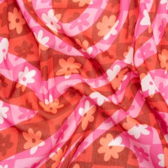 Crinkled Cotton Gauzy Woven Print – Red and Pink Flowers and Swirls on Checks – Mood Exclusive Gardener’s Game Crinkled Cotton Gauzy Woven Print – Red and Pink Flowers and Swirls on Checks – Mood Exclusive Gardener’s Game