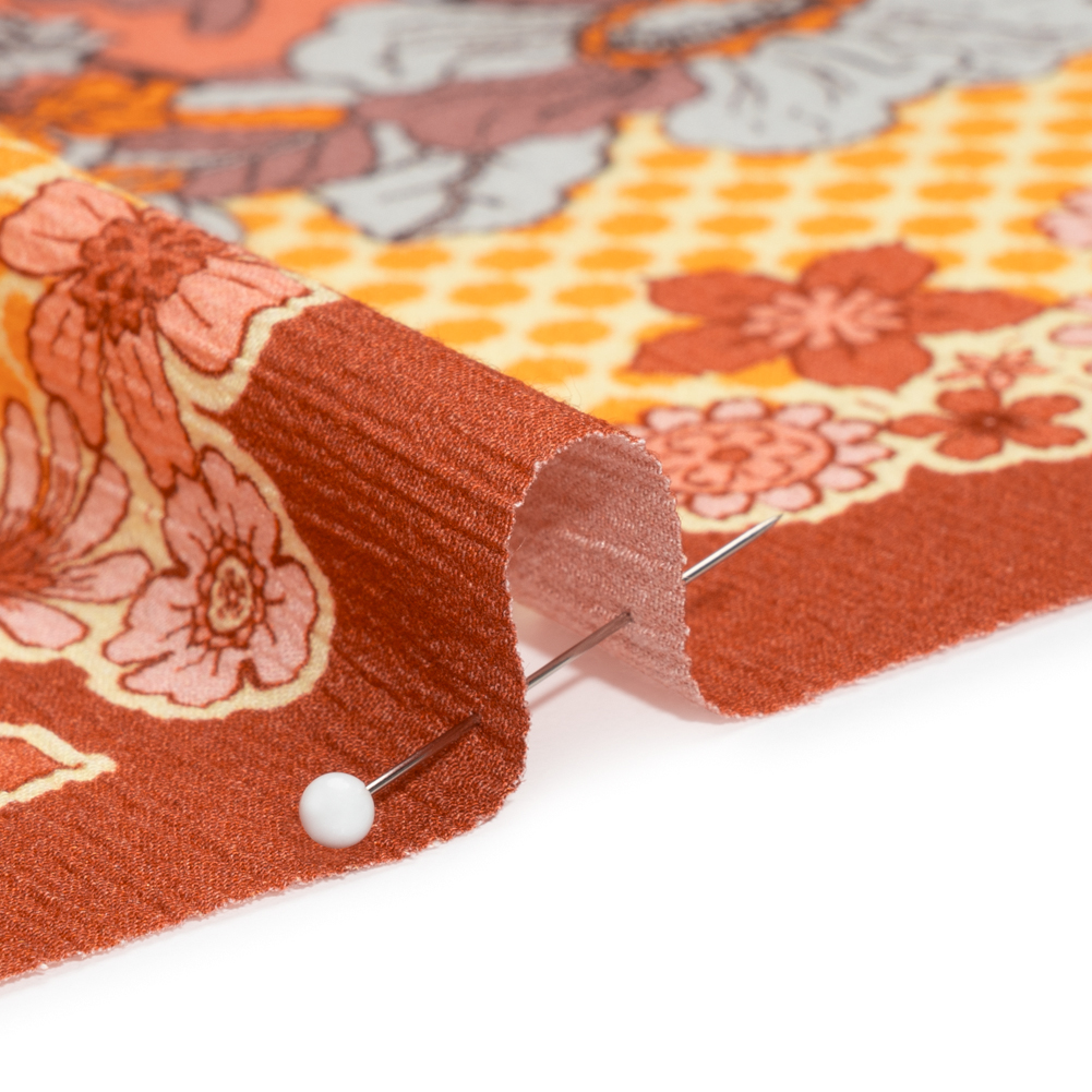 Mood Exclusive Orange In Her Hair Crinkled Gauzy Viscose Crepe Panel Mood Exclusive Orange In Her Hair Crinkled Gauzy Viscose Crepe Panel