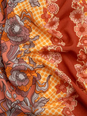 Mood Exclusive Orange In Her Hair Crinkled Gauzy Viscose Crepe Panel Mood Exclusive Orange In Her Hair Crinkled Gauzy Viscose Crepe Panel