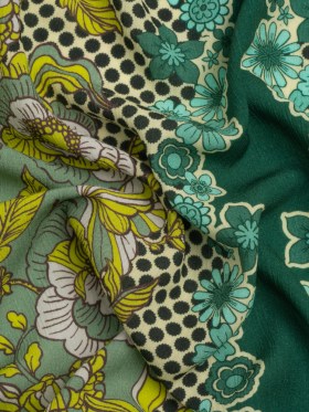 Mood Exclusive Green In Her Hair Crinkled Gauzy Viscose Crepe Panel Mood Exclusive Green In Her Hair Crinkled Gauzy Viscose Crepe Panel