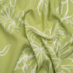 Mood Exclusive Lime Doodling Daisies Crinkled Gauzy Viscose Crepe Mood Exclusive Lime Doodling Daisies Crinkled Gauzy Viscose Crepe