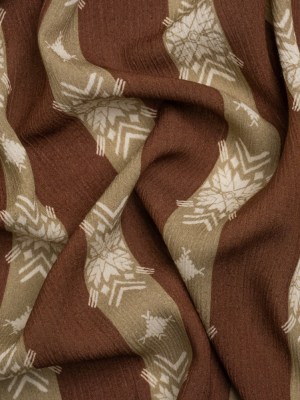 Mood Exclusive Brown Woven in Time Crinkled Gauzy Viscose Crepe Mood Exclusive Brown Woven in Time Crinkled Gauzy Viscose Crepe