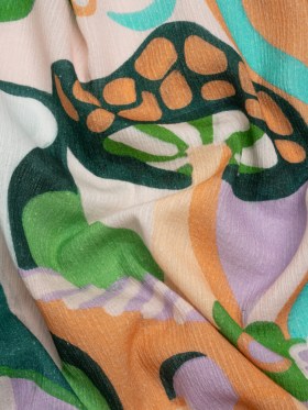 Mood Exclusive Orange Mid Mod Mushroom Slubbed Gauzy Cotton Woven Mood Exclusive Orange Mid Mod Mushroom Slubbed Gauzy Cotton Woven