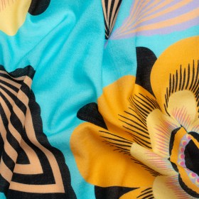 Mood Exclusive Blue Coconut Breeze Cotton Crepe Mood Exclusive Blue Coconut Breeze Cotton Crepe