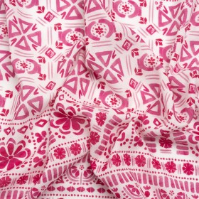 Mood Exclusive Pink Polygon Petals Cotton Crepe Mood Exclusive Pink Polygon Petals Cotton Crepe