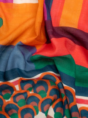 Mood Exclusive Berry Building Blocks Cotton Crepe Panel Mood Exclusive Berry Building Blocks Cotton Crepe Panel