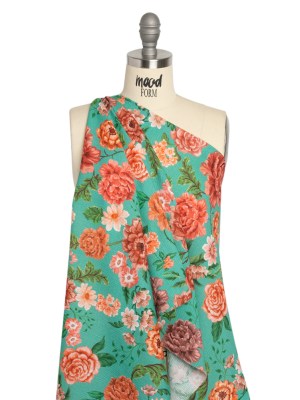 Mood Exclusive Teal Fluent in Love Slubbed Gauzy Cotton Woven Mood Exclusive Teal Fluent in Love Slubbed Gauzy Cotton Woven