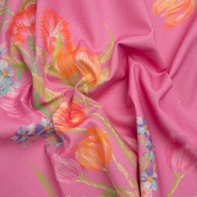Mood Exclusive Pink Stitch by Stitch Linen and Cotton Woven Mood Exclusive Pink Stitch by Stitch Linen and Cotton Woven