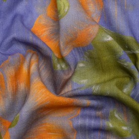 Mood Exclusive Blue Clementines and Lavender Cotton Crepe Mood Exclusive Blue Clementines and Lavender Cotton Crepe