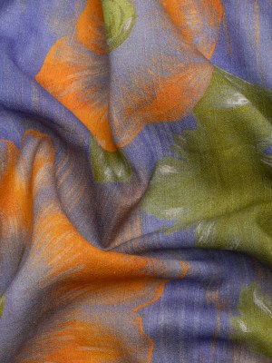 Mood Exclusive Blue Clementines and Lavender Cotton Crepe Mood Exclusive Blue Clementines and Lavender Cotton Crepe