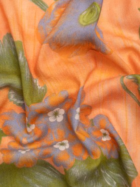 Mood Exclusive Orange Clementines and Lavender Cotton Crepe Mood Exclusive Orange Clementines and Lavender Cotton Crepe