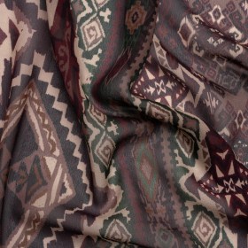 Mood Exclusive Plum Maze Markings Viscose Chiffon Mood Exclusive Plum Maze Markings Viscose Chiffon