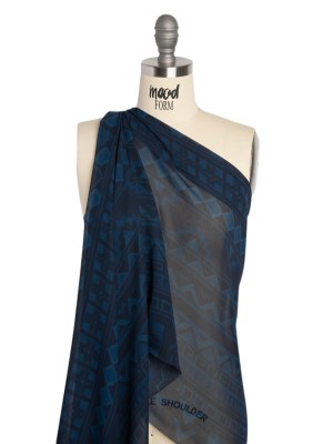 Mood Exclusive Navy Awaiting Eruption Viscose Chiffon Panel Mood Exclusive Navy Awaiting Eruption Viscose Chiffon Panel