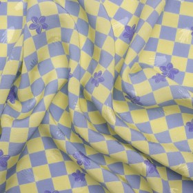Hands Viscose Jacquard Print – Light Blue Floral Checkerboard – Mood Exclusive Dippin’ Disco Hands Viscose Jacquard Print – Light Blue Floral Checkerboard – Mood Exclusive Dippin’ Disco