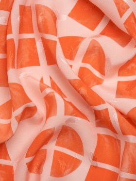 Hands Viscose Jacquard Print – Coral Divided Geometric Shapes – Mood Exclusive Elementary Views Hands Viscose Jacquard Print – Coral Divided Geometric Shapes – Mood Exclusive Elementary Views